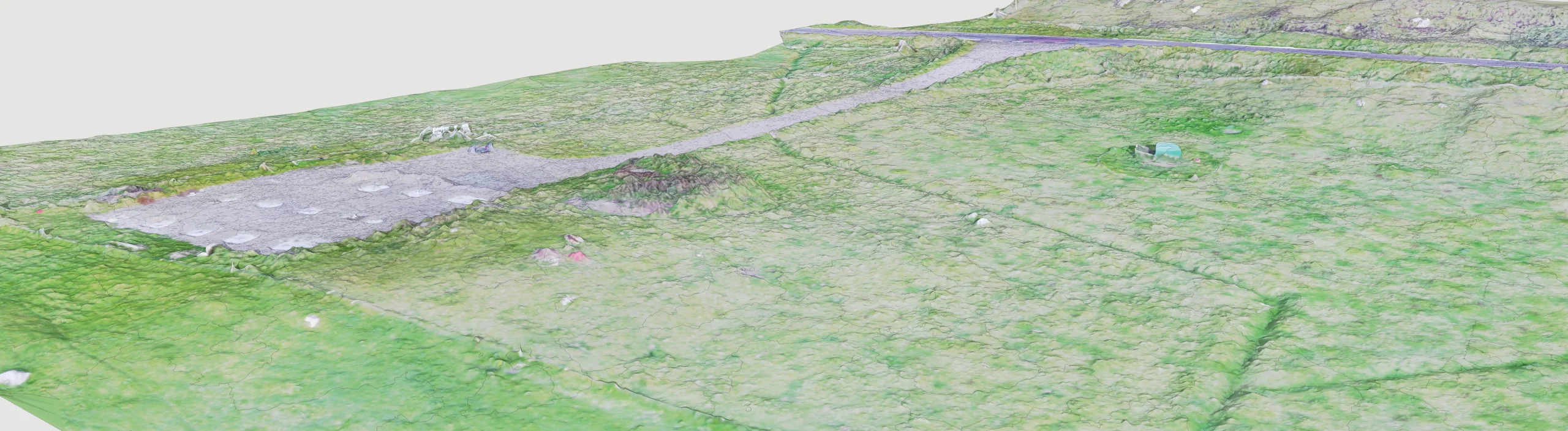 Before: the croft with track and house foundations in place